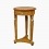 Empire pedestal table in elm burl and beige marble