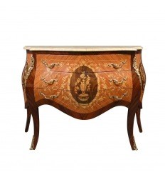 Louis XV chest of drawners with a beige marble