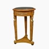 Empire pedestal table in elm burl and black marble