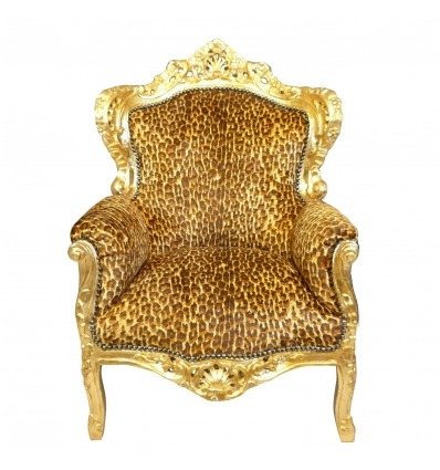 Křeslo barokní leopard - stůl, pohodlné, židle a nábytek