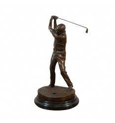 Statua in bronzo di un giocatore di golf