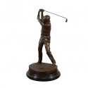 Sculpture bronze d'un joueur de golf