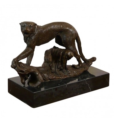 Pantera - escultura de bronce