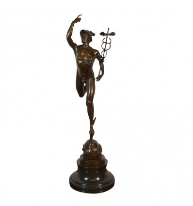 Bronzová socha rtuti / Hermes létání - mytologie sochařství - 
