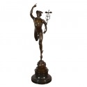 Brązowy posąg Merkurego / Hermes kierownica - Rzeźba Mitologii - 