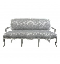 Ludvig XV satin grå soffa