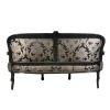  Sofá negro Louis XV con flores - sofá - 