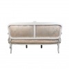 Louis XV sofa white wood and satin fabric-Louis XV furniture - 