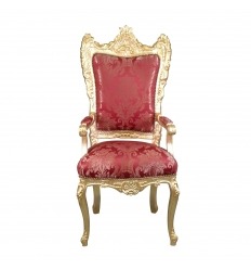 Sillón barroco estilo trono rojo