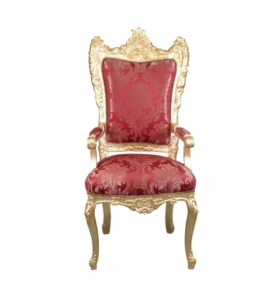 Červené styl barokní židle trůn