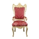 Punainen tyyli barokki tuoli valtaistuimelle