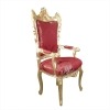 Röd stil barock stol tronen