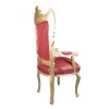 Sillón barroco estilo trono rojo.