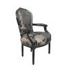 Fotel COPF, barokk fekete szövet - Fotel, XVI barokk