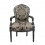 Louis XVI armchair with a black baroque fabric