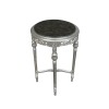 Cabezada barroca plateada plata mármol negro mesa rococo - 