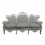 Sofá barroco gris y plateado
