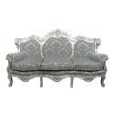  Серый и серебристый барокко диван - Барокко диван - 