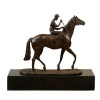 Statua in bronzo - jockey, un piccolo equestre in bronzo - 