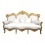 Barockes weißes und goldenes Sofa