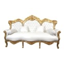 Белый и Золотой барокко диван - Барокко диван