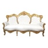 Sofá barroco branco e dourado - Sofá barroco
