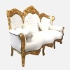 Sofá barroco branco e dourado - Sofá barroco