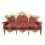 Barokk kanapé piros és arany fa