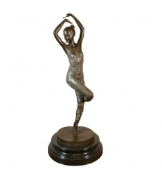 Art Deco Bronzestatue eines Tänzers