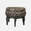 Large black baroque pouf with flowers - Baroque pouf -