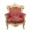 Barock Sessel aus vergoldetem Holz und rotem Rokoko-Stoff