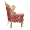 Barokk szék szövet és aranyozott fa rokokó piros