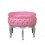 Large baroque pink and silver pouf