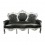 Barockes Sofa aus schwarzem und silbernem Holz