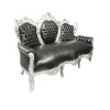 Baroque black and silver wood sofa - Baroque furniture