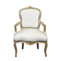 Louis XV armchair white and gold - Louis XV style cabinet - 