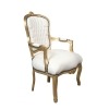 Stol Louis XV vit och guld - möbler stil Louis XV - 