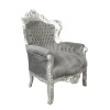 Baroque gray mouse armchair - Royal baroque armchair