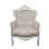 Baroque armchair beige and white