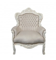 Barokk szék bézs és fehér