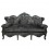 Baroque black velvet sofa