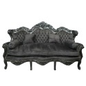 Barokk kanapé fekete bársony - Barokk kanapé