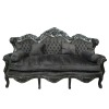 Sofa w stylu barokowym z czarnego aksamitu - Sofa w stylu barokowym