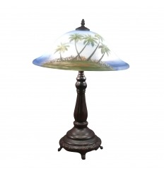 Tiffany style painted glass lamp