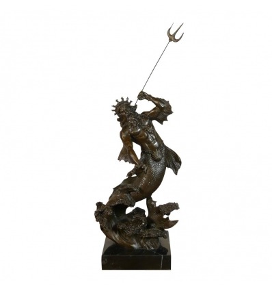 Bronze Neptune / Poseidon Statue