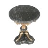 Pedestal de mesa estilo de voltar do Egito em bronze e mármore preto - 