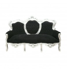 Czarny i srebrny barokowy sofa