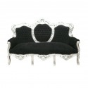 Barokk kanapé fekete és ezüst - barokk bútor - 