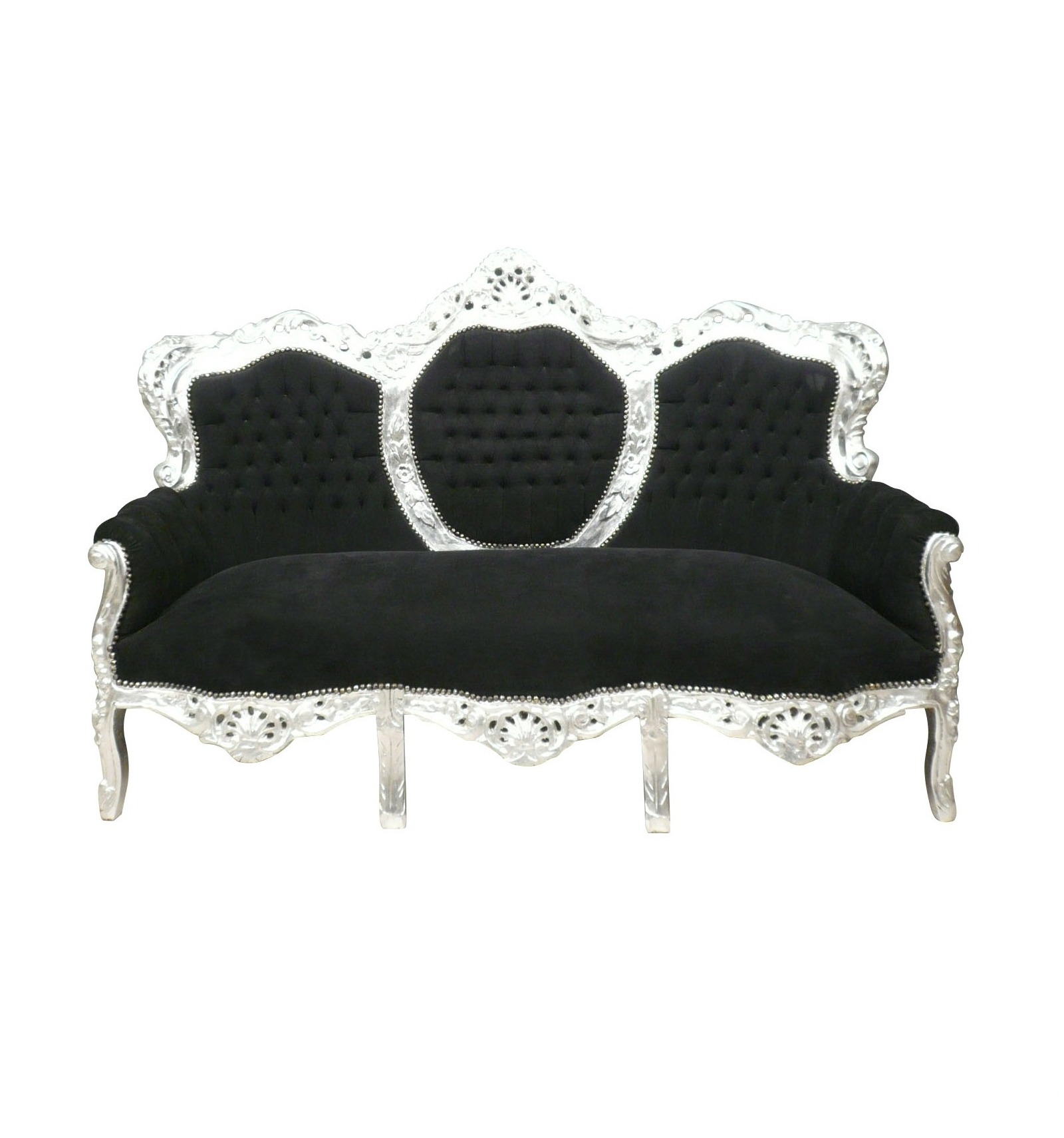 bijvoeglijk naamwoord geestelijke raket Barok sofa zwart en zilver - Barok meubels