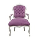  Židle fialová Ludvíka XV. -  Ludvík XV. barokní křeslo - 